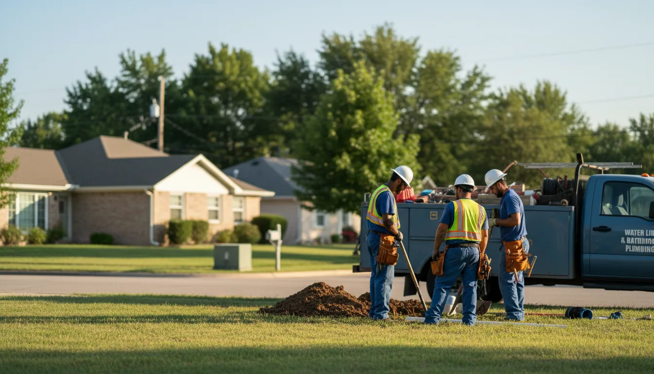 Residential water line and bathroom plumbing service in Mulvane, KS